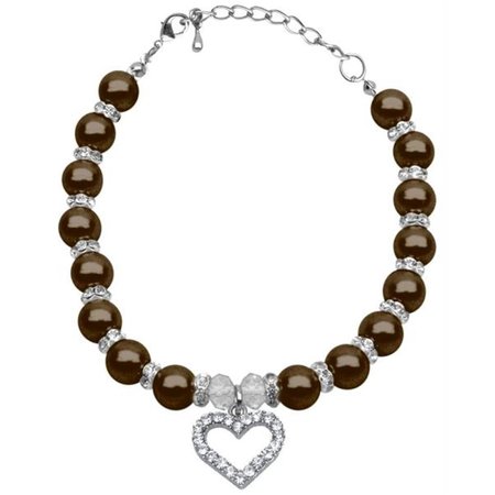 UNCONDITIONAL LOVE Heart and Pearl Necklace Chocolate Lg - 10-12 UN2446940